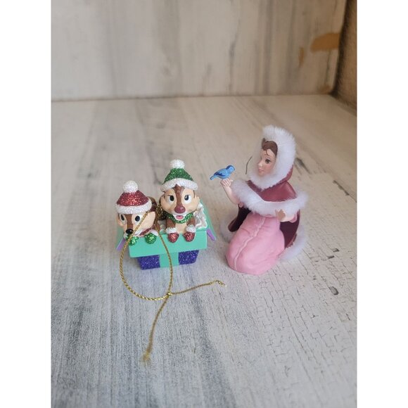 Disney princess belle beauty beast chip and dales ornament Xmas - Picture 1 of 3